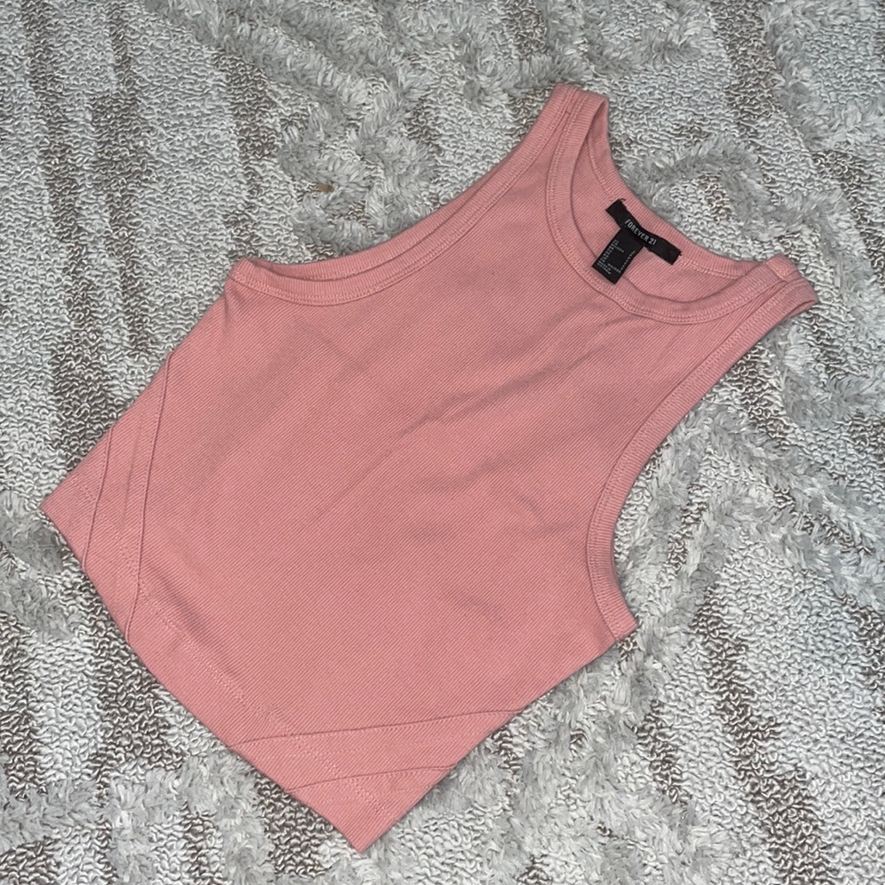 Forever 21 Pink Ribbed Tank Top